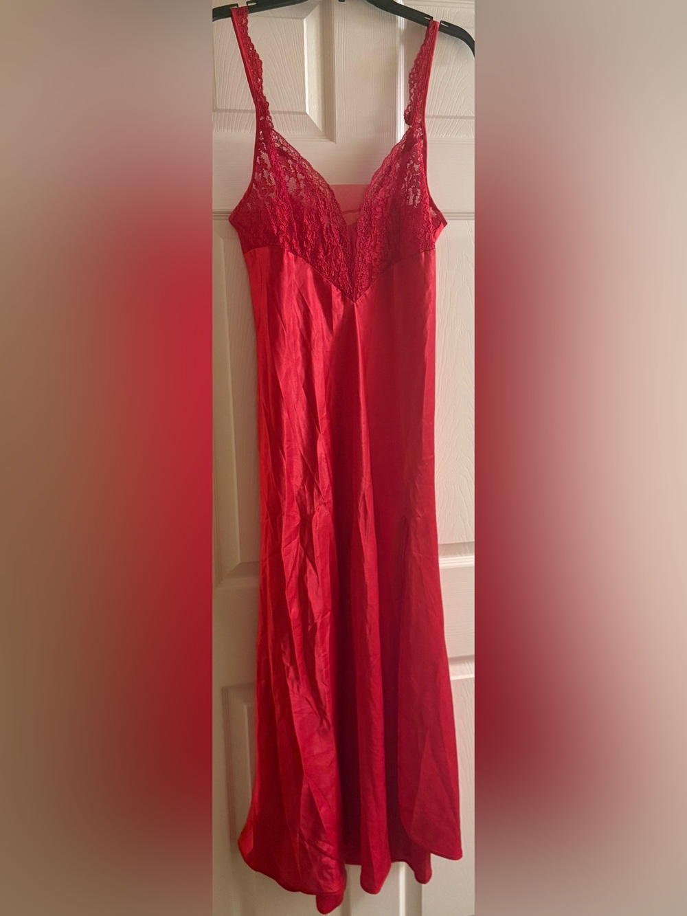 Victoria's Secret Red Satin Negligee Size Large NWOT- PERFECT CONDITION!!!